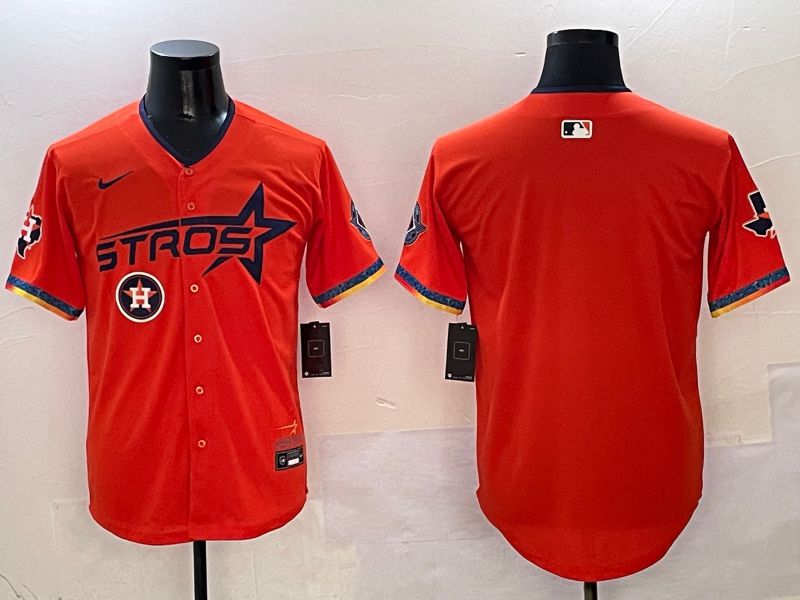 Men Houston Astros Blank Orange Fourth generation Joint Name Nike 2025 MLB Jersey style 3->houston astros->MLB Jersey